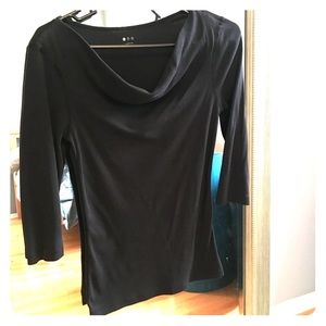 Black Cowl Neck T-shirt